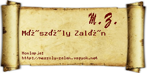 Mészöly Zalán névjegykártya